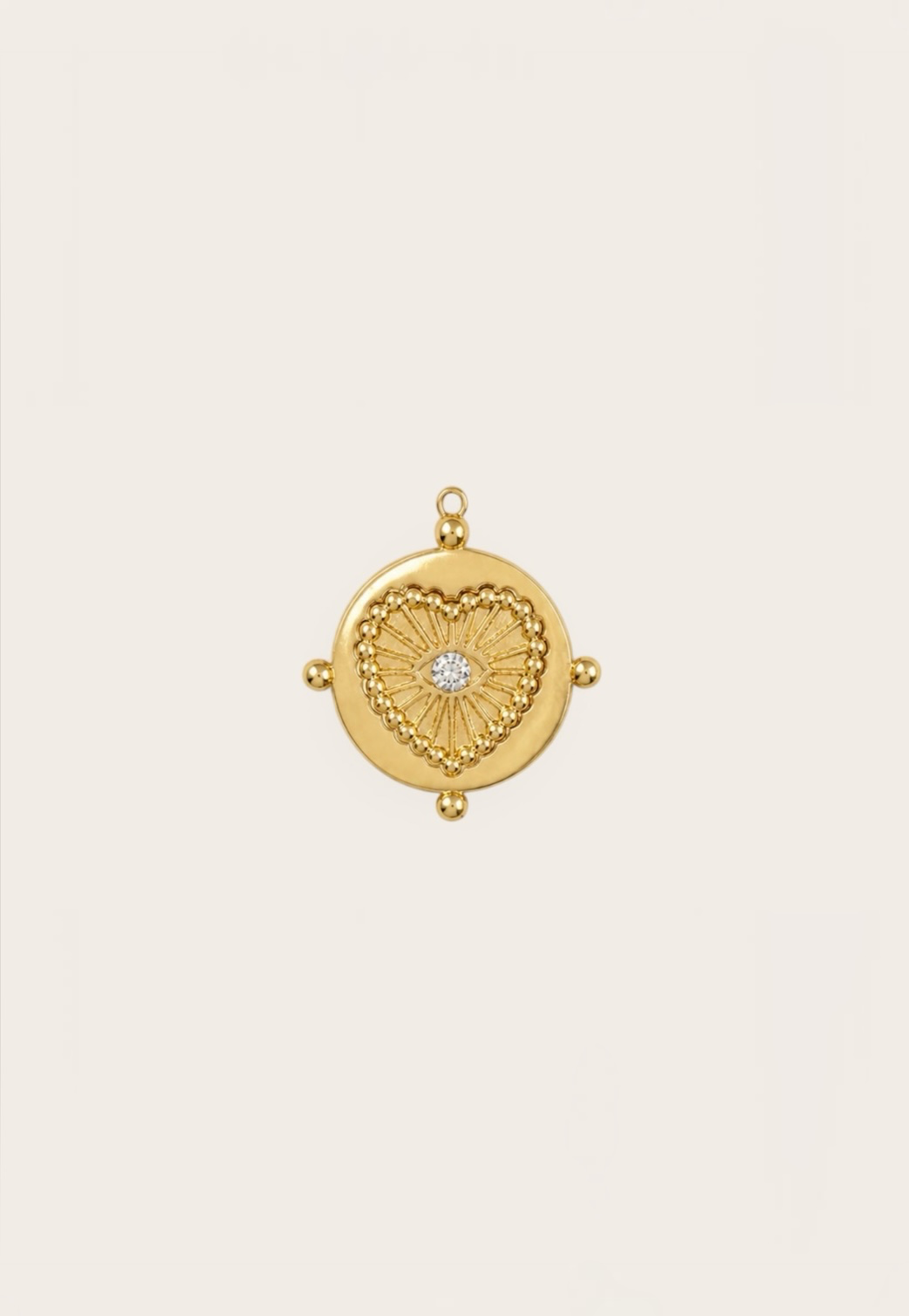 Antique Beaded Heart Pendant